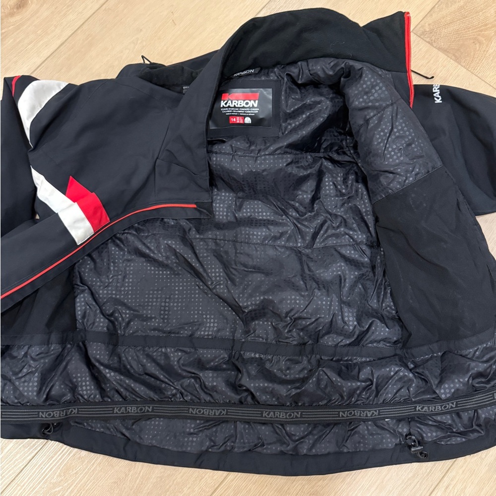 Karbon Black Jacket with Red Accents